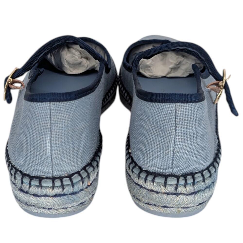 Tuckernuck Jamie Espadrille Flats Chambray Mary Jane Denim Blue Sz 11 - Picture 5 of 8